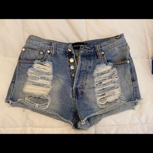Mink pink jean shorts